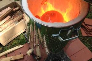 Edelstahl Wäscheeimer-Rakuofen